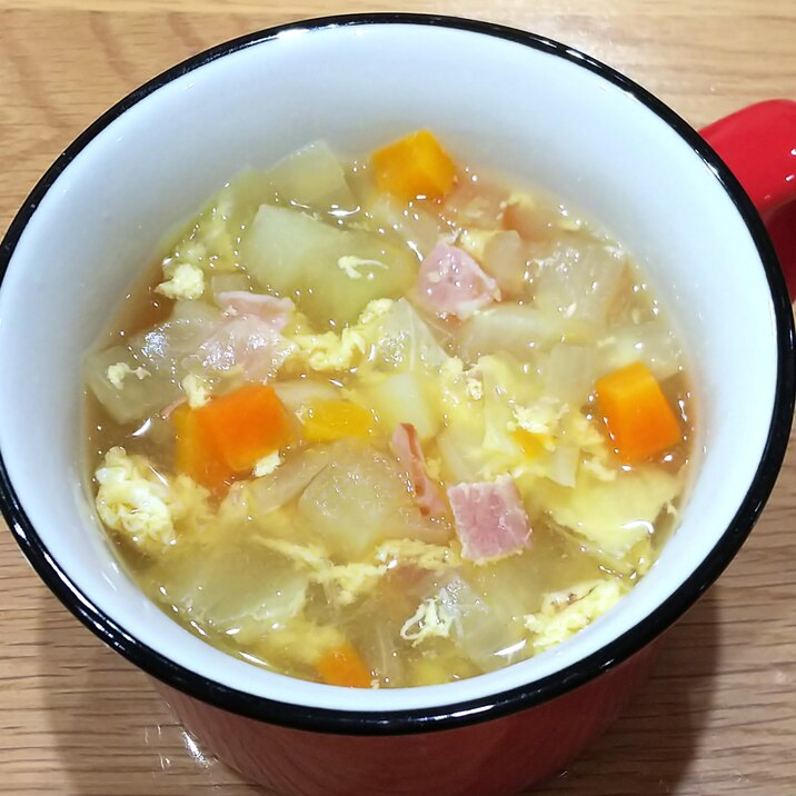我が家の野菜たっぷりかき玉スープ